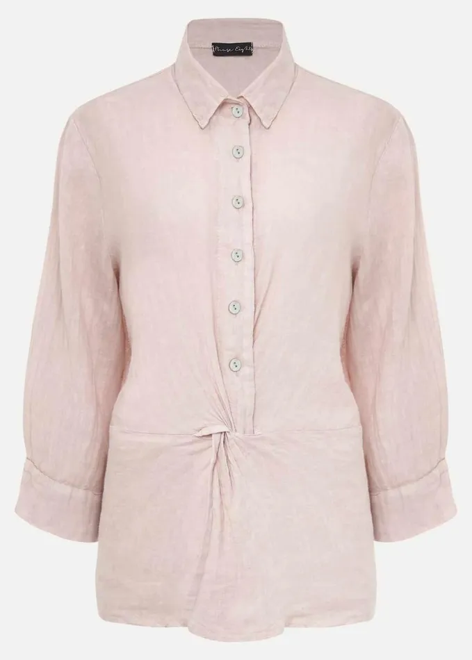Phase Eight Ottely Twist Front Blouse Soft Pink Women Shirts and Blouses