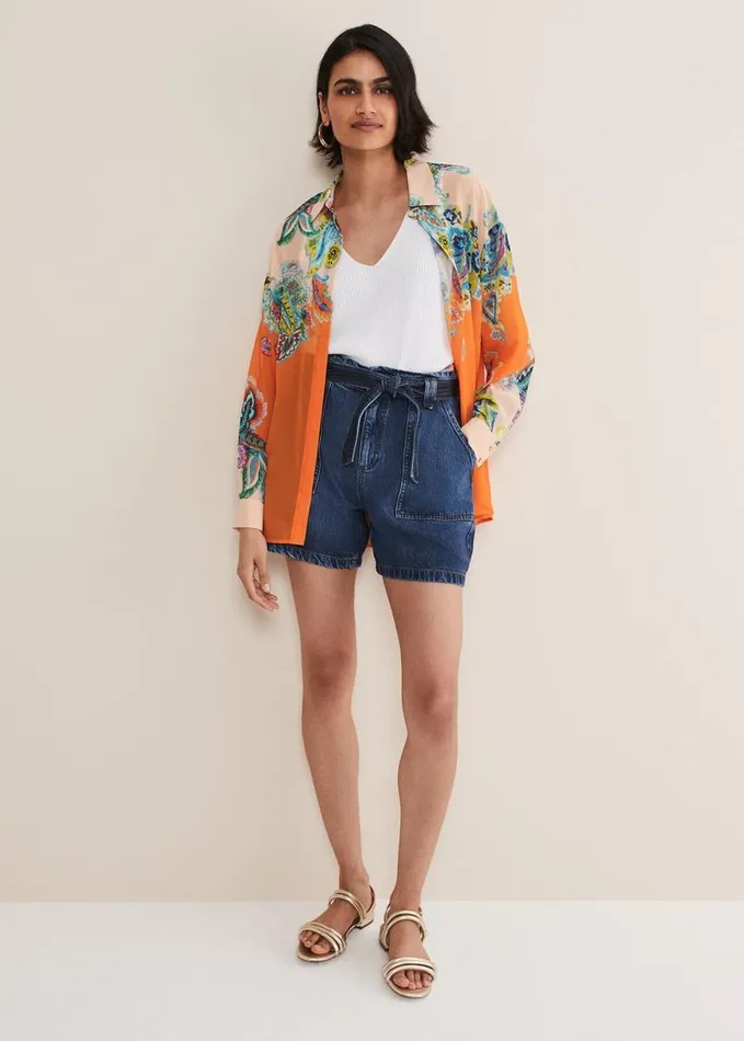 Phase Eight Paige Denim Shorts Mid Wash Women Trousers