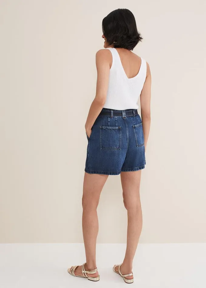Phase Eight Paige Denim Shorts Mid Wash Women Trousers