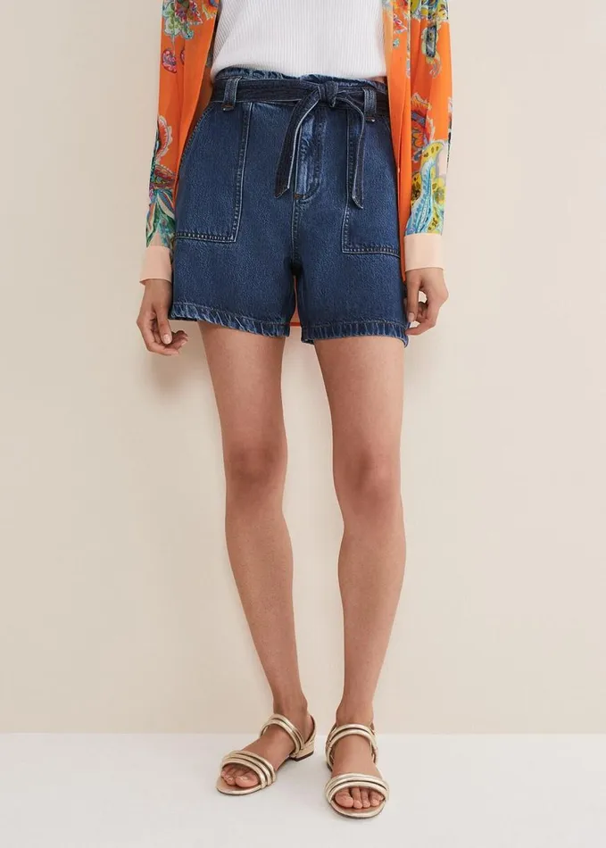 Phase Eight Paige Denim Shorts Mid Wash Women Trousers