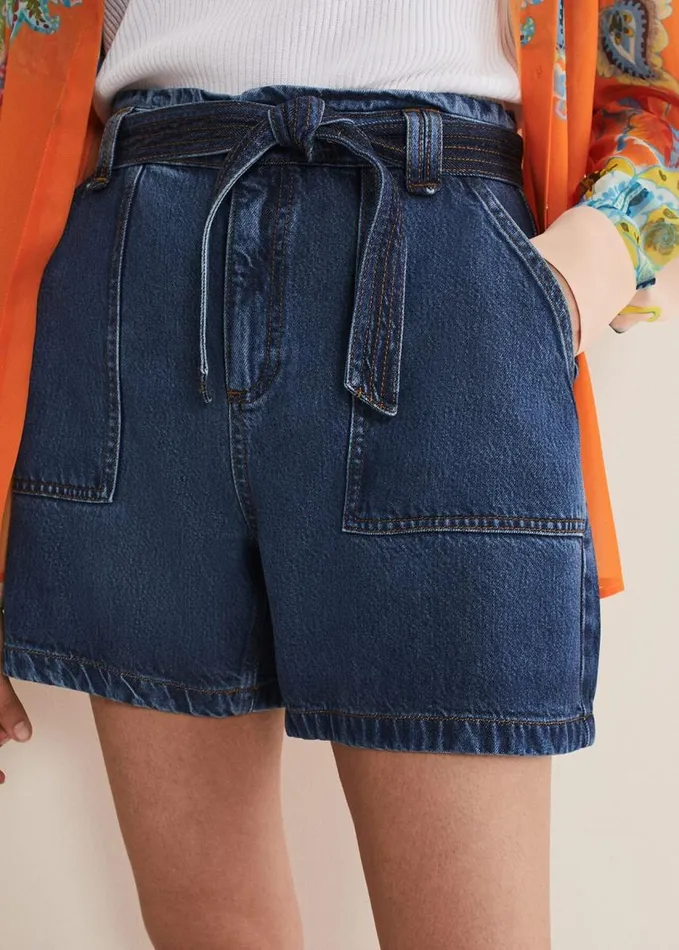 Phase Eight Paige Denim Shorts Mid Wash Women Trousers