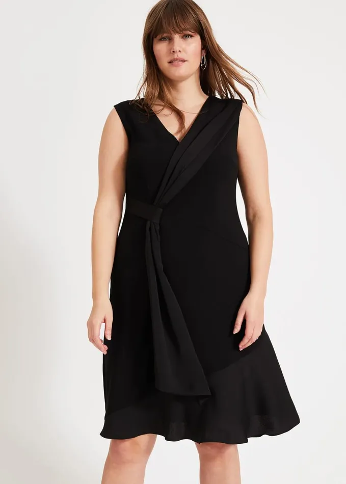 Phase Eight Paige Drape Dress Black Women Dresses