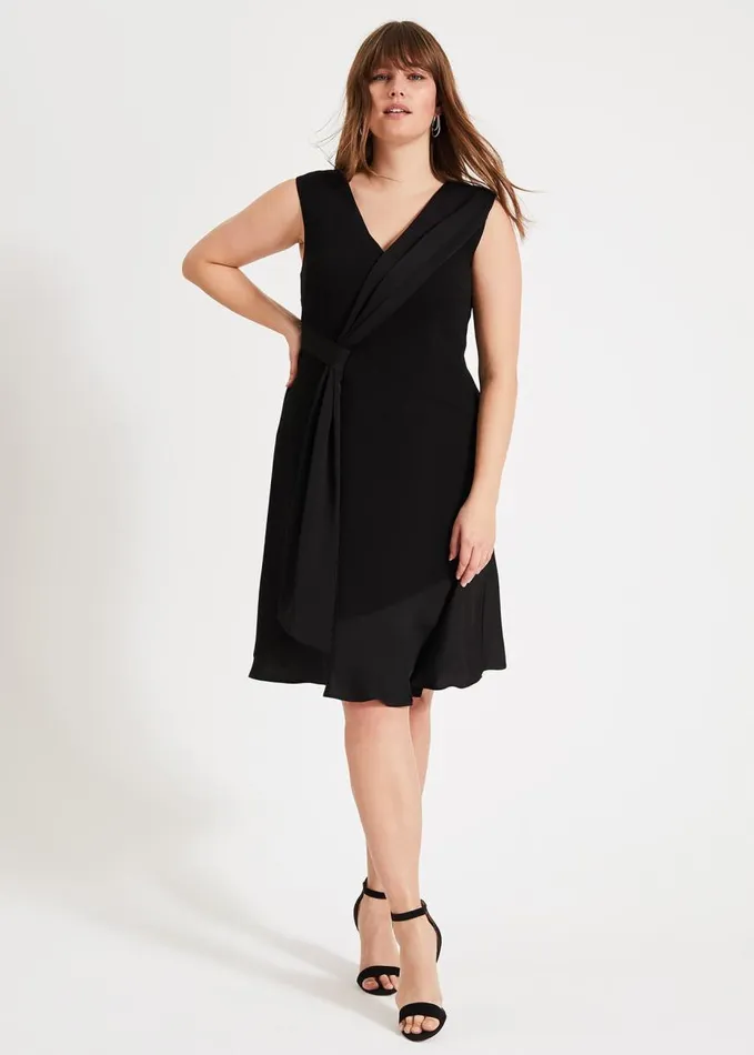 Phase Eight Paige Drape Dress Black Women Dresses