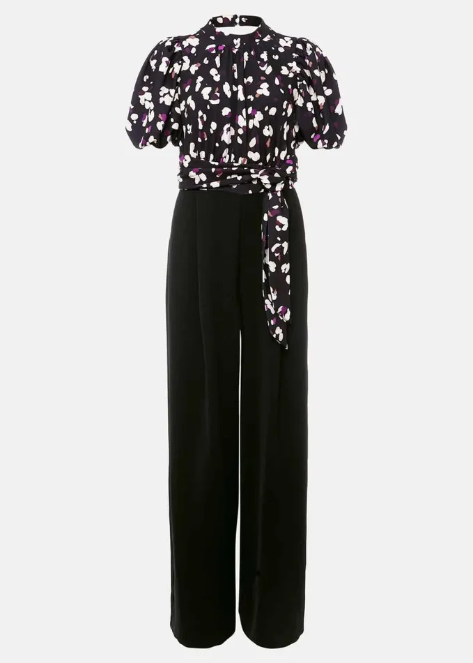 Phase Eight Paulina Puff Sleeve Animal Jumpsuit Blackmulti Women Dresses