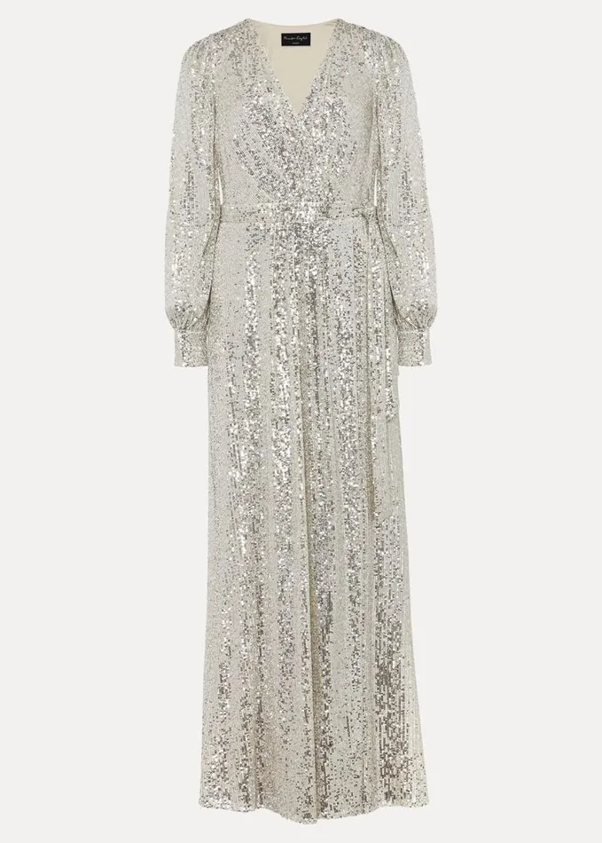 Phase Eight Petite Amily Sequin Maxi Dress Silver Women Petite Dresses
