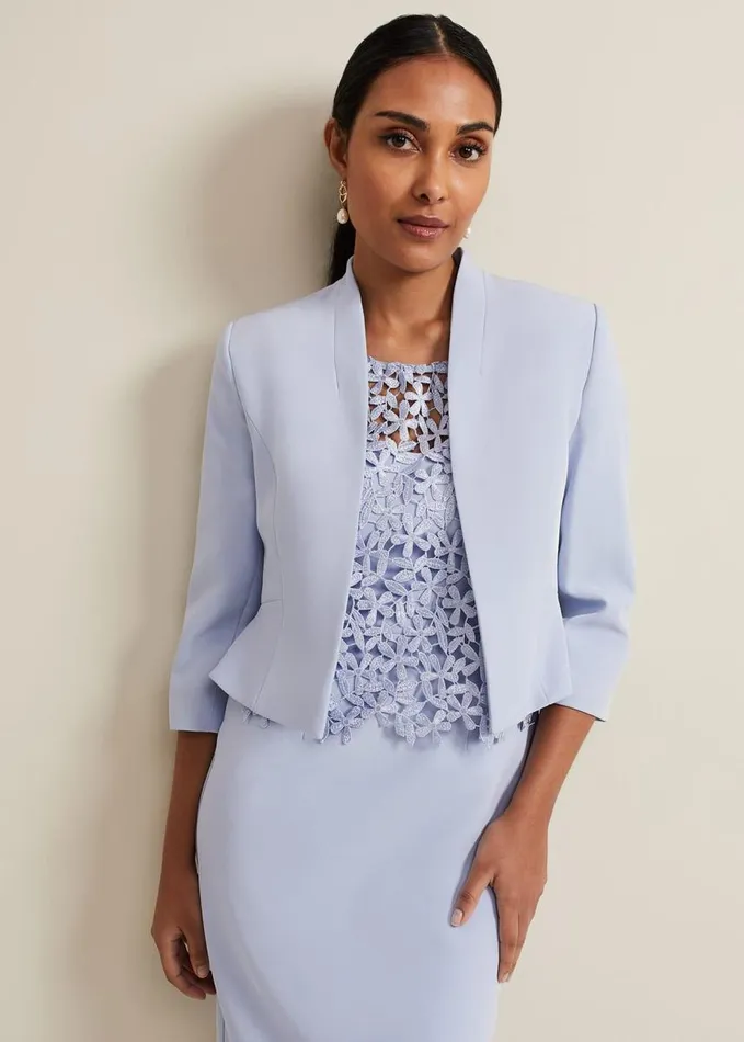Phase Eight Petite Daisy Jacket Pale Blue Women Jackets