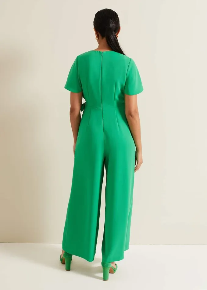 Phase Eight Petite Julissa Green Wide Leg Jumpsuit Green Women Dresses