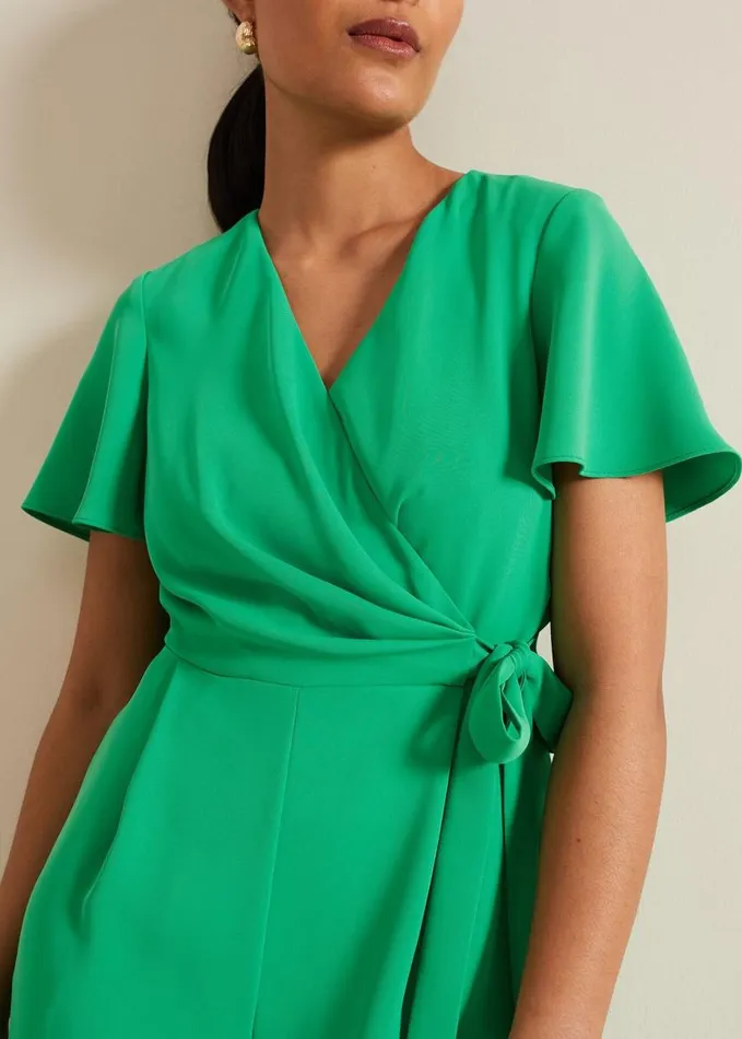 Phase Eight Petite Julissa Green Wide Leg Jumpsuit Green Women Dresses