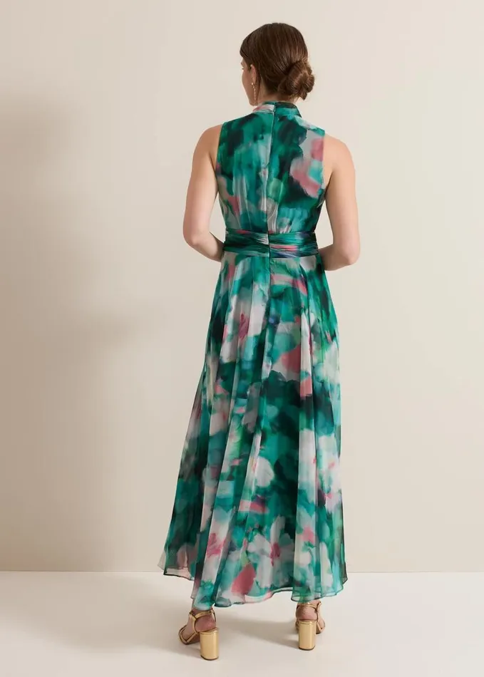 Phase Eight Petite Lucinda Chiffon Print Maxi Dress Multicoloured Women Petite Dresses