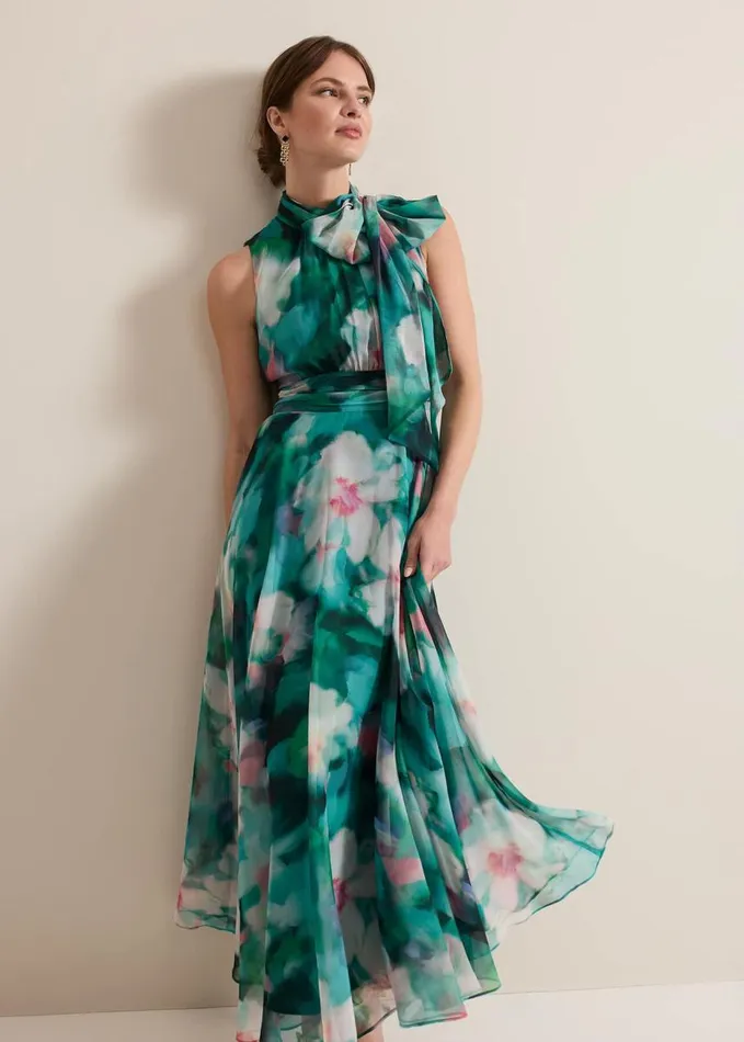 Phase Eight Petite Lucinda Chiffon Print Maxi Dress Multicoloured Women Petite Dresses