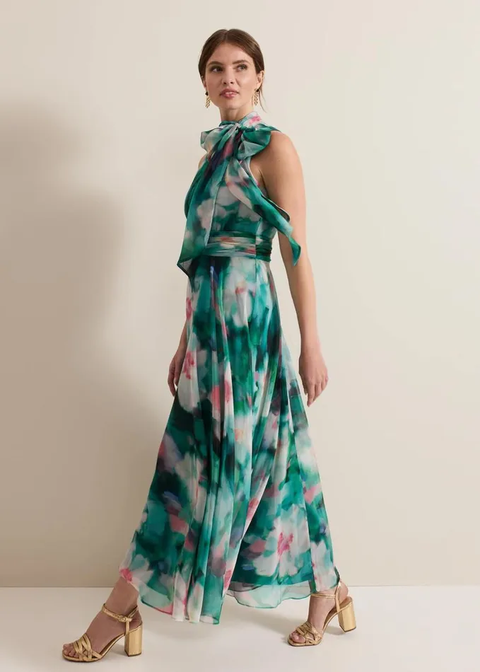 Phase Eight Petite Lucinda Chiffon Print Maxi Dress Multicoloured Women Petite Dresses