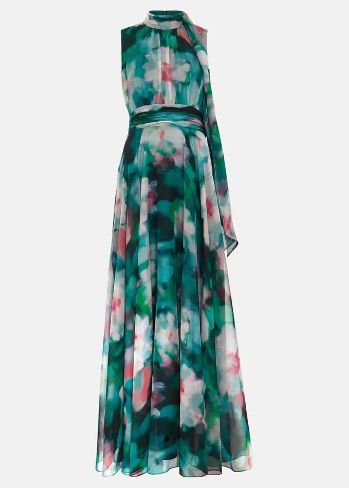 Phase Eight Petite Lucinda Chiffon Print Maxi Dress Multicoloured Women Petite Dresses
