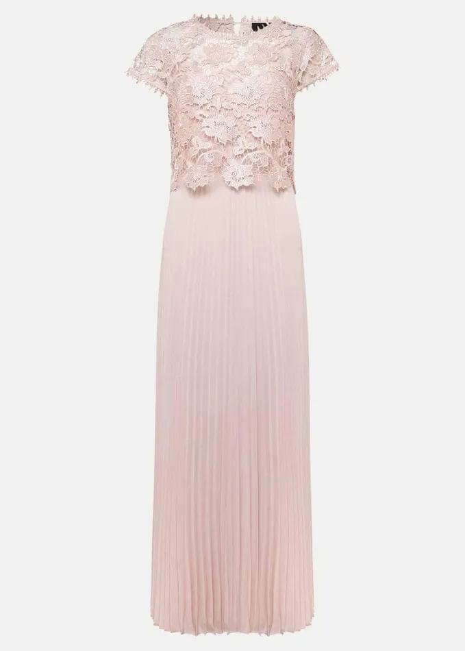 Phase Eight Petite Michelle Lace Pleated Maxi Dress Antique Rose Women Dresses