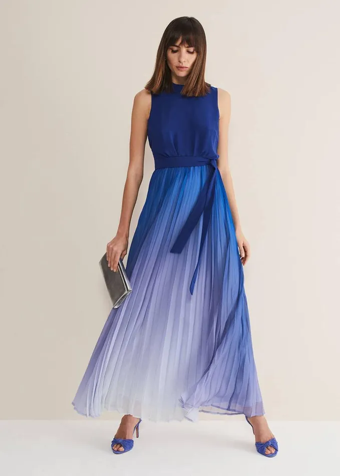 Phase Eight Piper Ombre Maxi Dress Blues Women Dresses