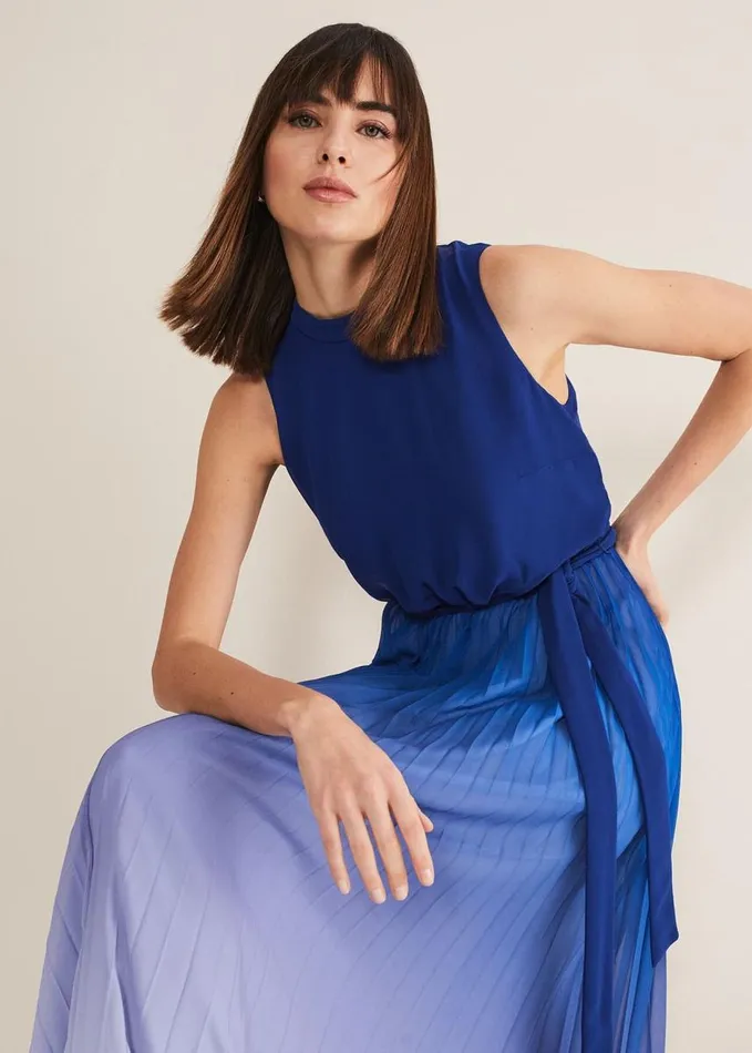 Phase Eight Piper Ombre Maxi Dress Blues Women Dresses