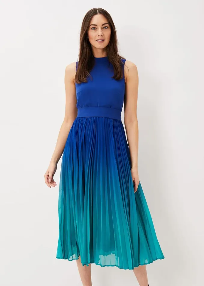 Phase Eight Piper Ombre Midi Dress Cobaltmalachite Women Dresses