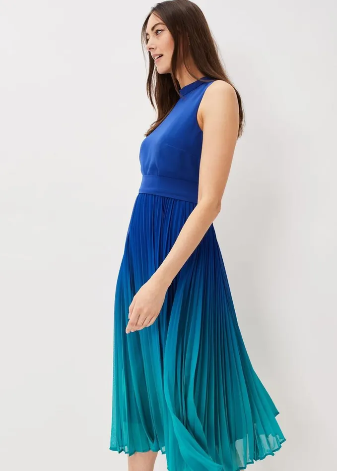 Phase Eight Piper Ombre Midi Dress Cobaltmalachite Women Dresses