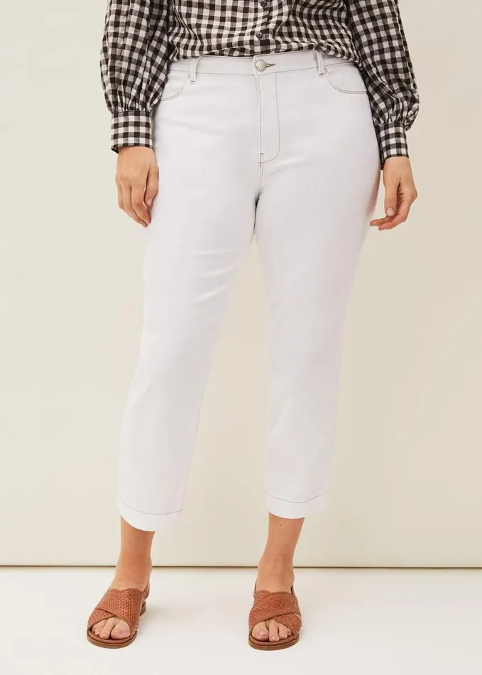 Phase Eight Ramona Cropped Straight Leg Jean White Women Jeans