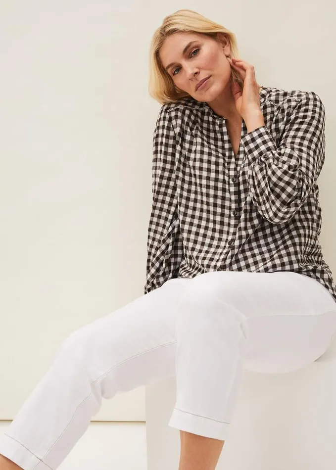 Phase Eight Ramona Cropped Straight Leg Jean White Women Jeans