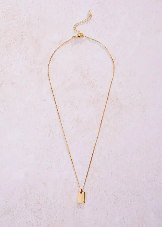Phase Eight Rectangle Pendant Necklace Gold Plated Women Jewellery