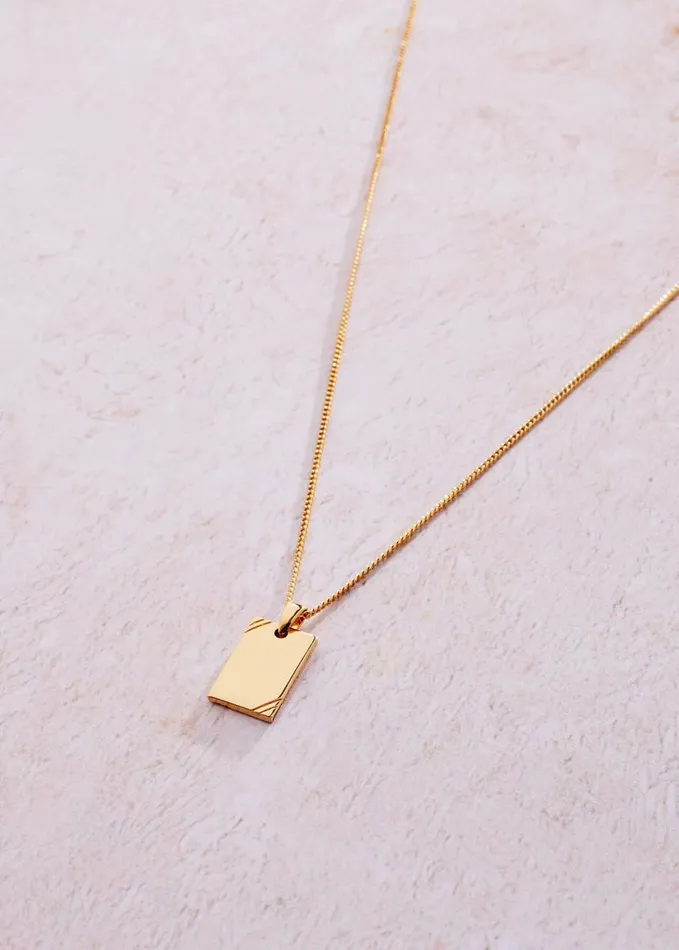 Phase Eight Rectangle Pendant Necklace Gold Plated Women Jewellery