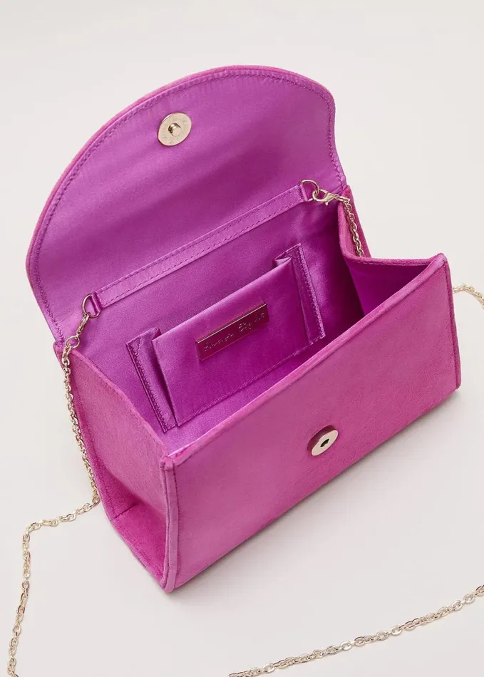 Phase Eight Ring Handle Suede Mini Bag Pink Women Bags and Clutches