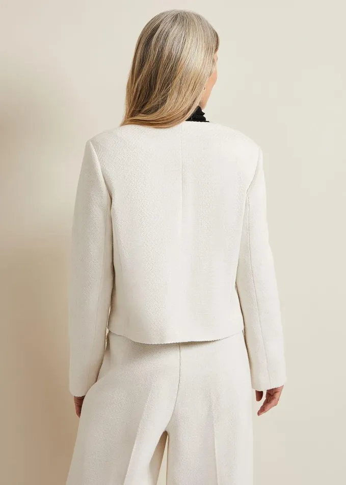 Phase Eight Ripley Boucle Jacket Ivory Women Jackets