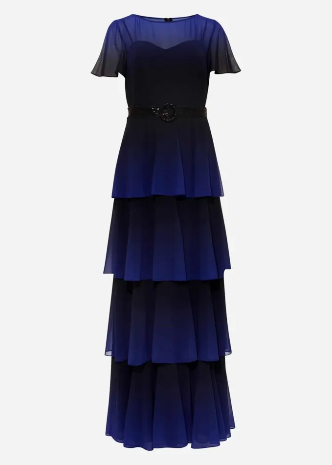 Phase Eight Rosalie Dipdye Tiered Dress Blackcobalt Women Dresses