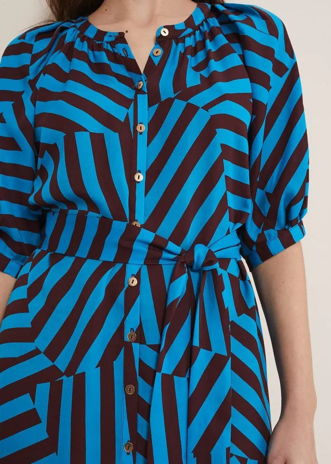 Phase Eight Rosella Striped Mini Dress Bluechocolate Women Dresses