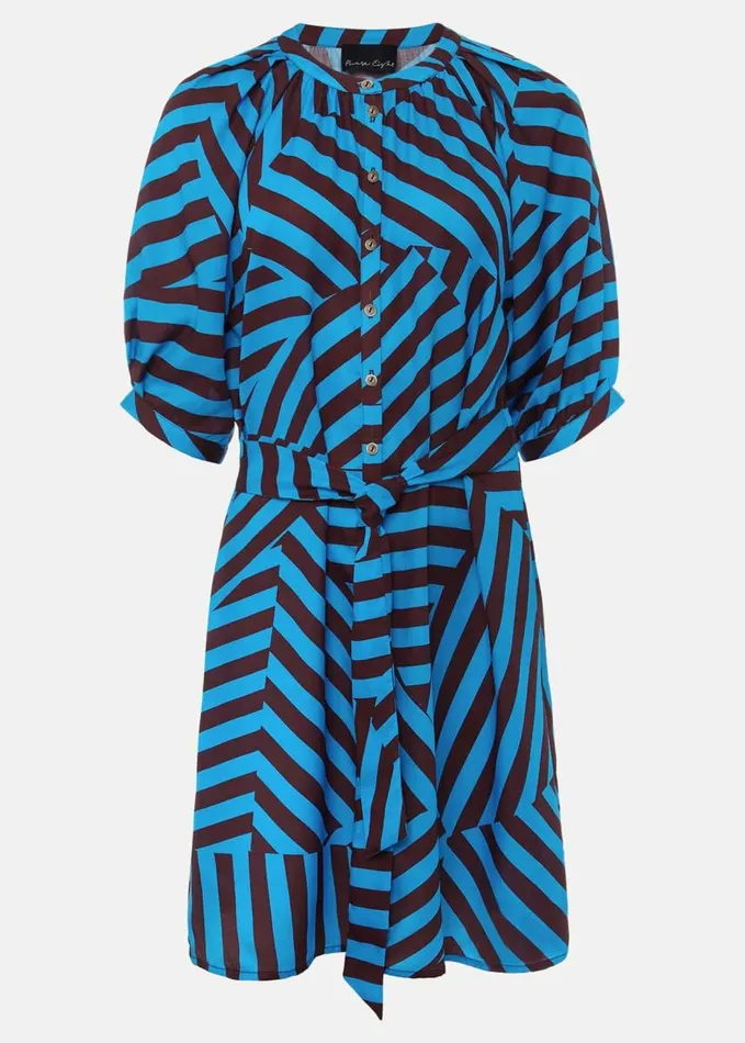 Phase Eight Rosella Striped Mini Dress Bluechocolate Women Dresses