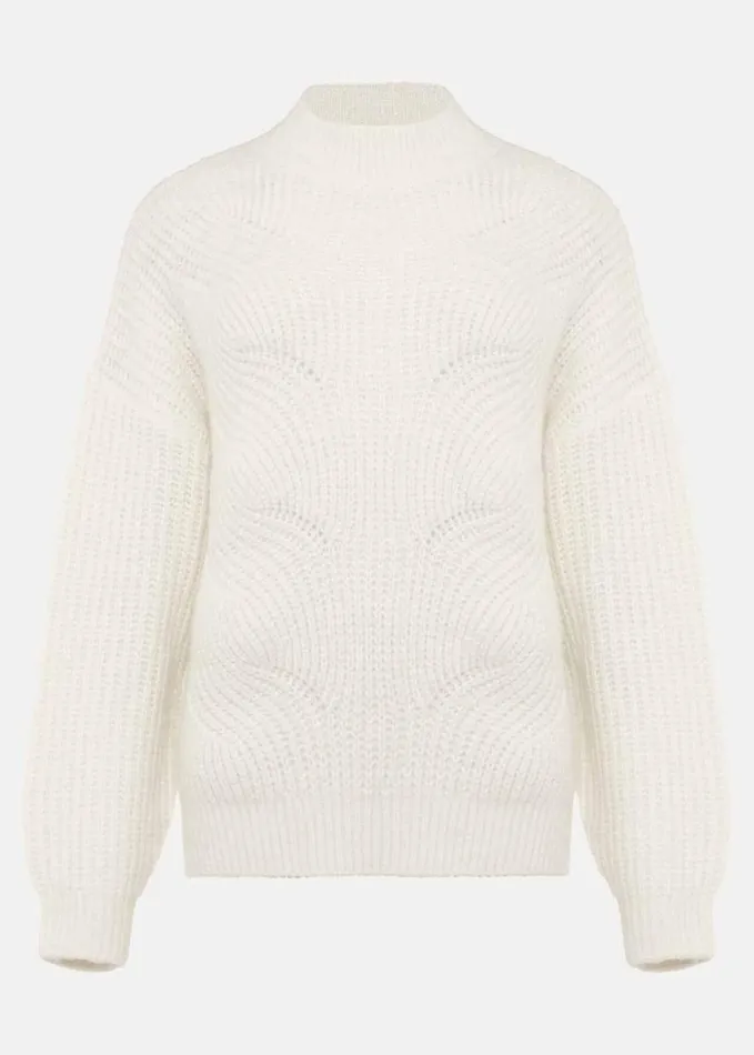 Phase Eight Ruby Fluffy Decorative Open Stitch Jumper White Women Knitwear