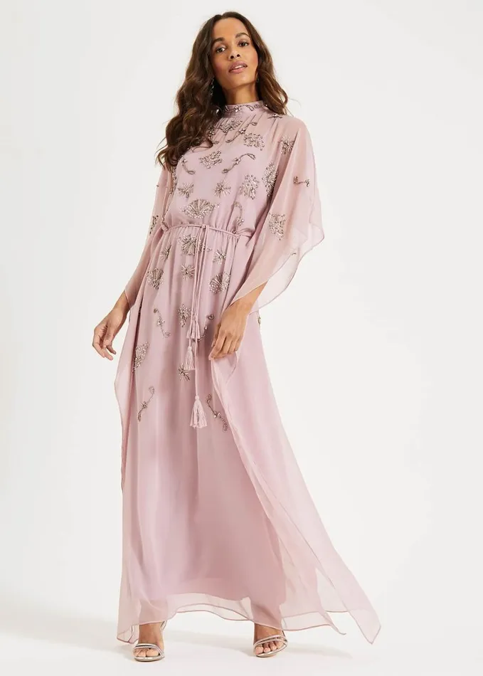 Phase Eight Sairah Kimono Maxi Dress Deep Pink Women Dresses