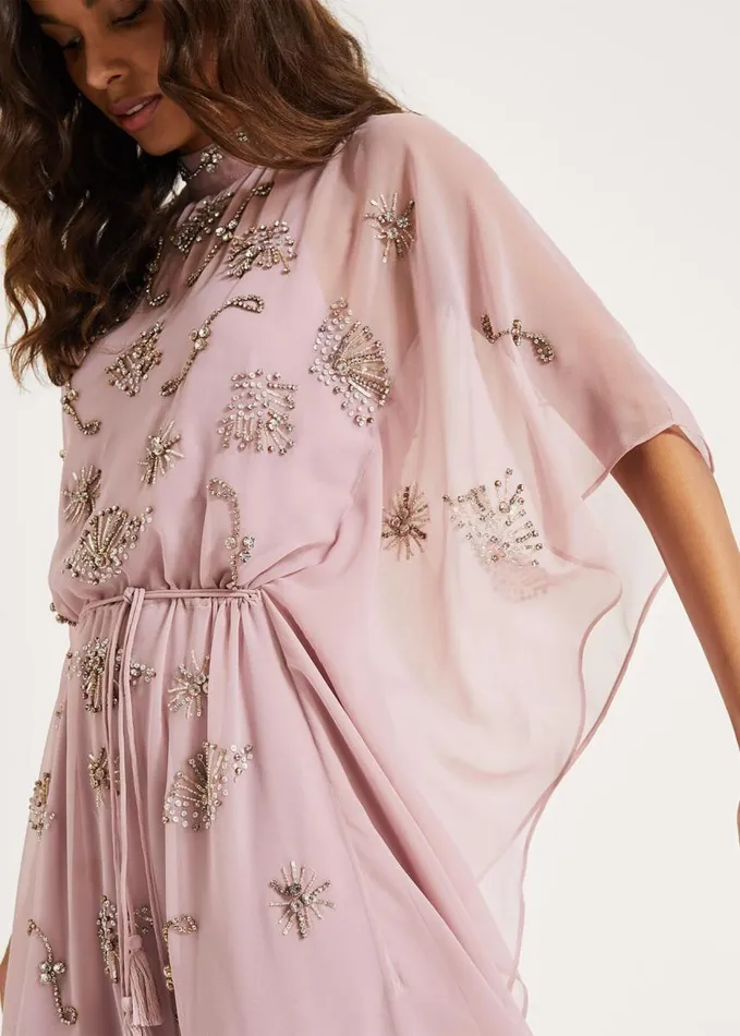 Phase Eight Sairah Kimono Maxi Dress Deep Pink Women Dresses