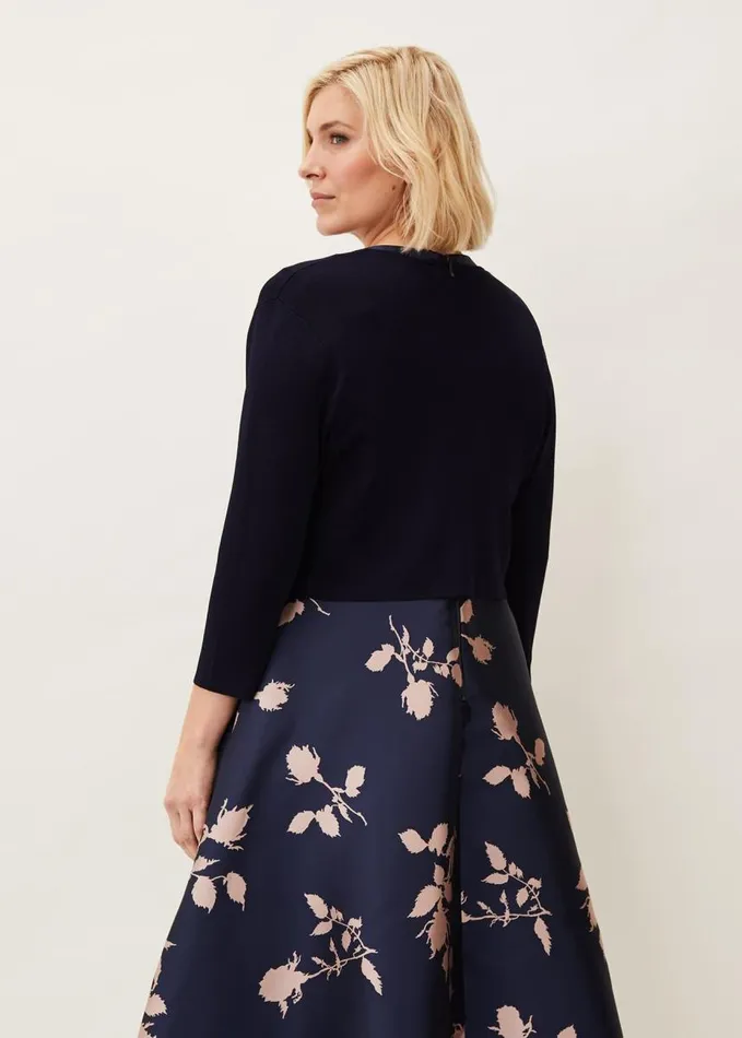 Phase Eight Salma Lightweight Knitted Jacket Navy Women Knitwear