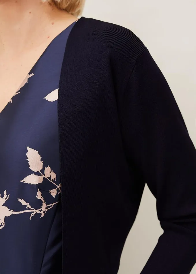 Phase Eight Salma Lightweight Knitted Jacket Navy Women Knitwear