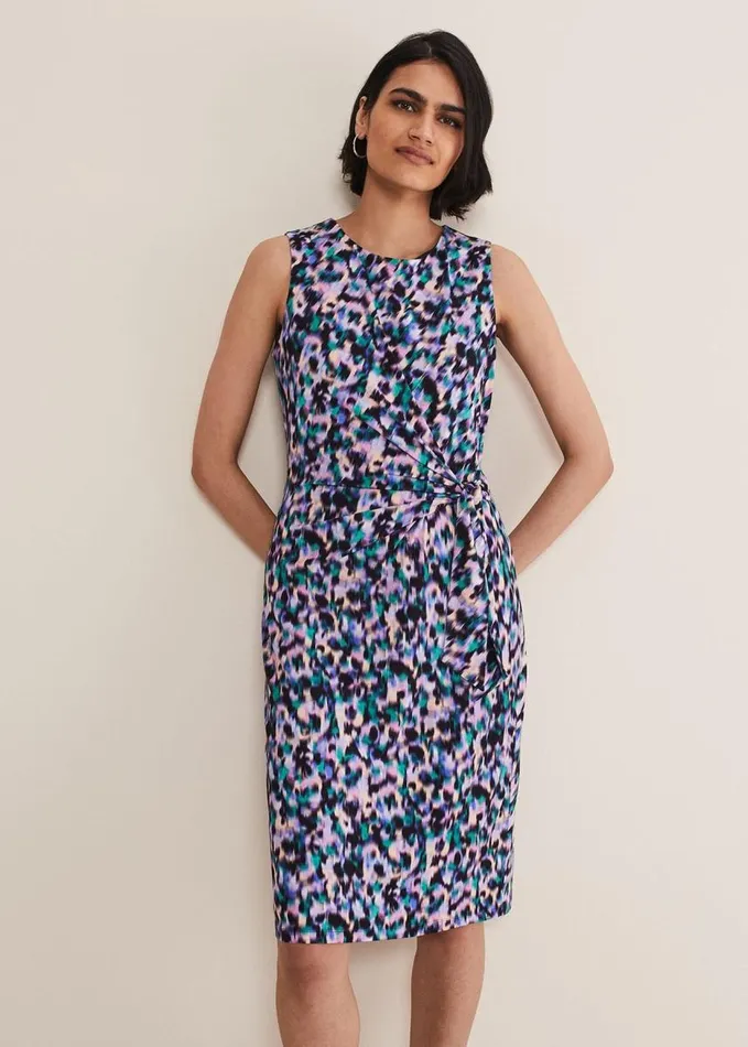 Phase Eight Sasha Side Tie Jersey Dress Multicoloured Women Dresses