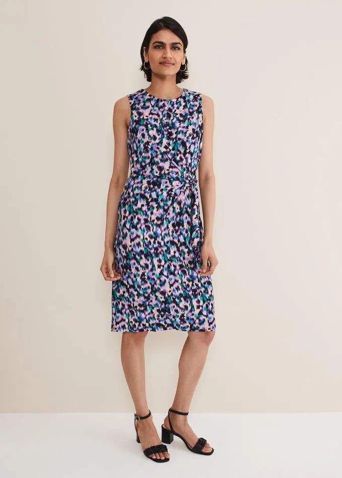 Phase Eight Sasha Side Tie Jersey Dress Multicoloured Women Dresses