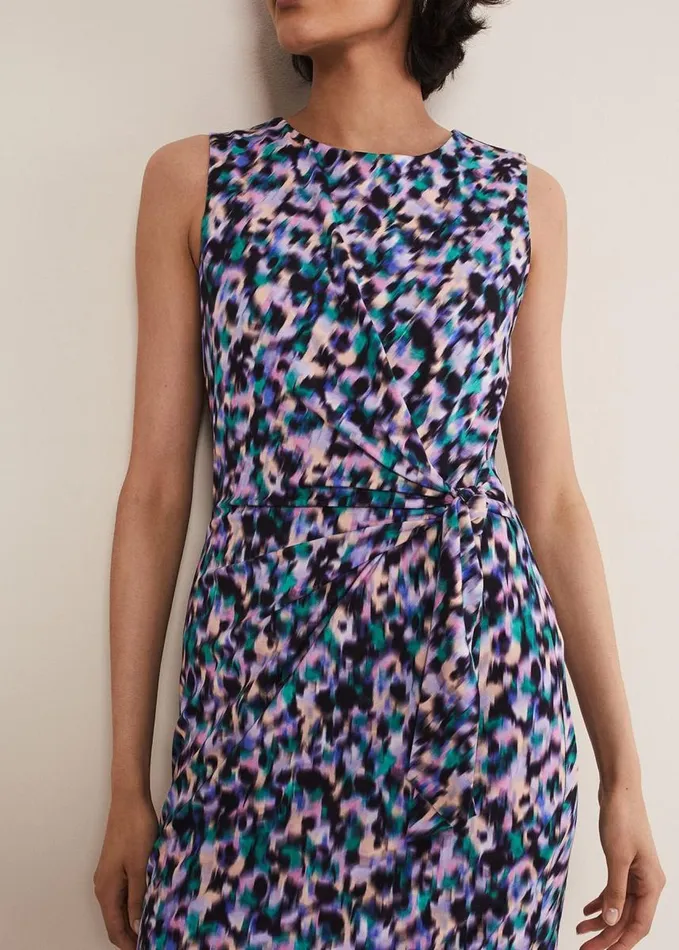 Phase Eight Sasha Side Tie Jersey Dress Multicoloured Women Dresses