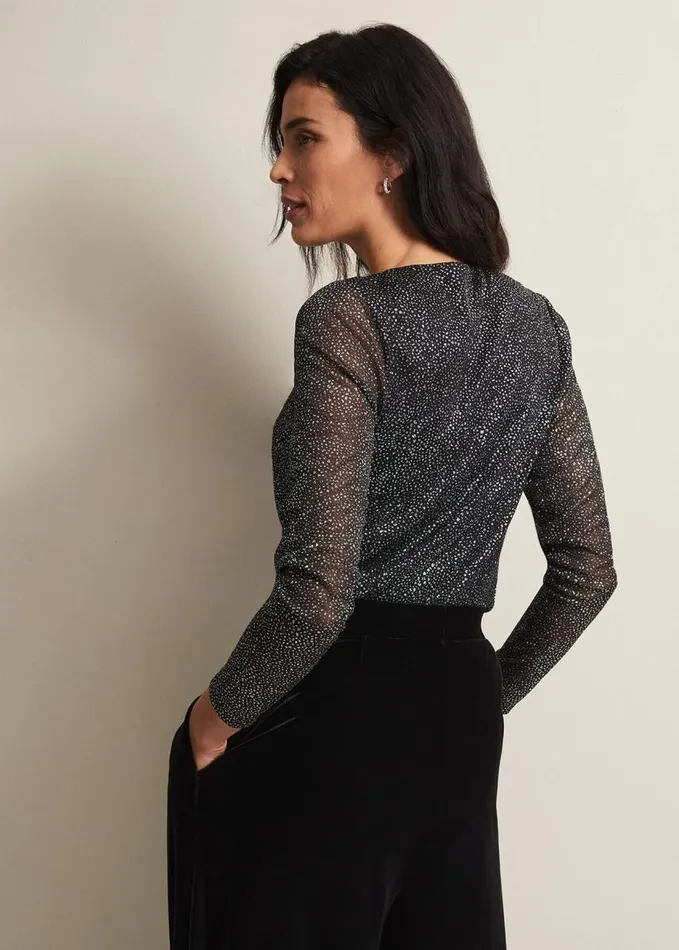 Phase Eight Sera Shimmer Cowl Neck Top Teal Women Tops and TShirts