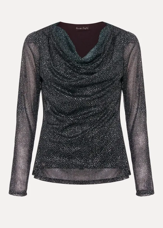 Phase Eight Sera Shimmer Cowl Neck Top Teal Women Tops and TShirts