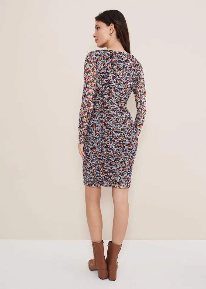 Phase Eight Serena Jersey Floral Midi Dress Multicoloured Women Dresses