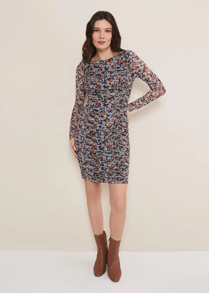 Phase Eight Serena Jersey Floral Midi Dress Multicoloured Women Dresses