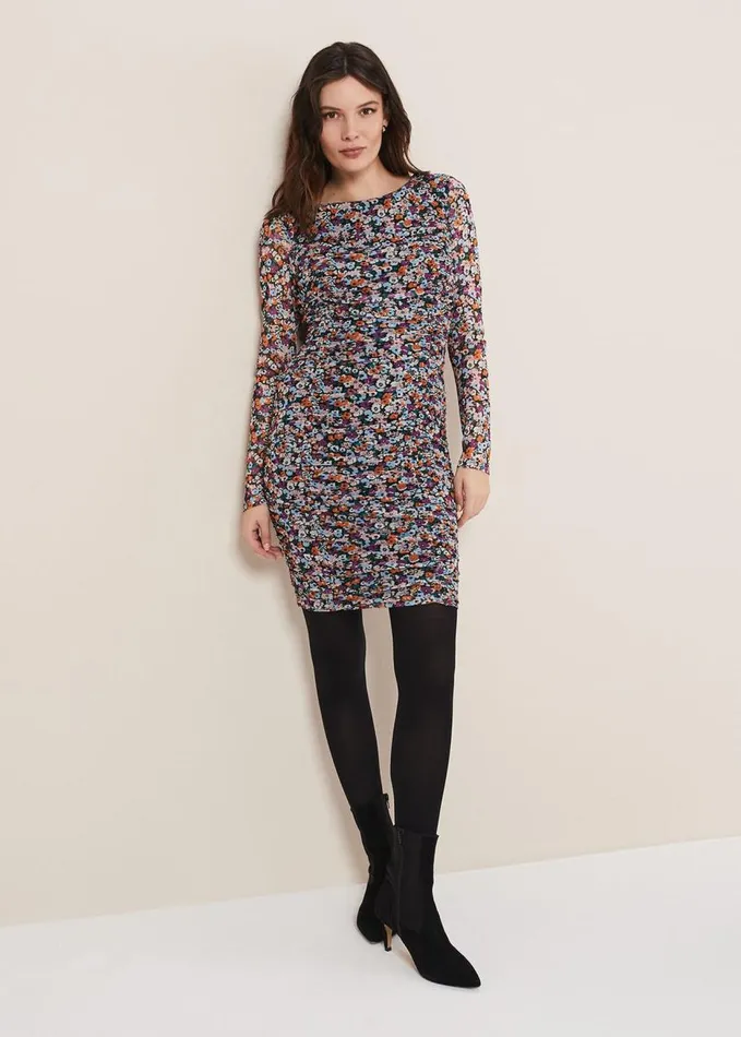 Phase Eight Serena Jersey Floral Midi Dress Multicoloured Women Dresses