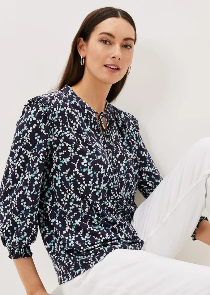 Phase Eight Shay Floral Top Navymulti Women Tops and TShirts