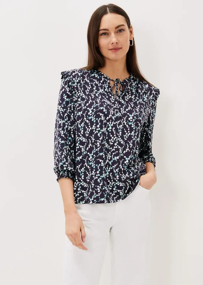 Phase Eight Shay Floral Top Navymulti Women Tops and TShirts
