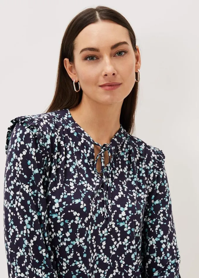 Phase Eight Shay Floral Top Navymulti Women Tops and TShirts