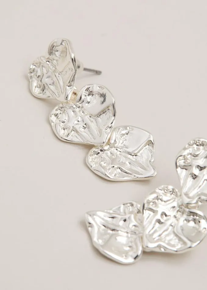 Phase Eight Silver Triple Heart Earring Silver Women Jewellery