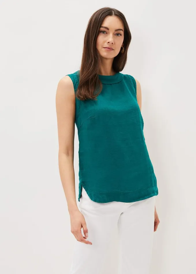 Phase Eight Sky Sleeveless Blouse Jade Women Shirts and Blouses