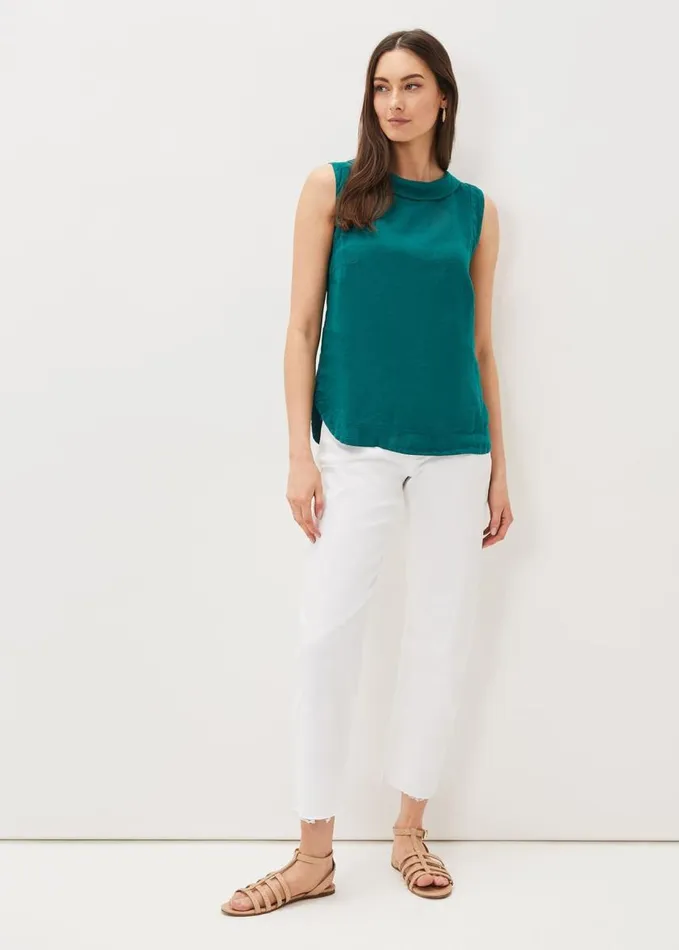 Phase Eight Sky Sleeveless Blouse Jade Women Shirts and Blouses
