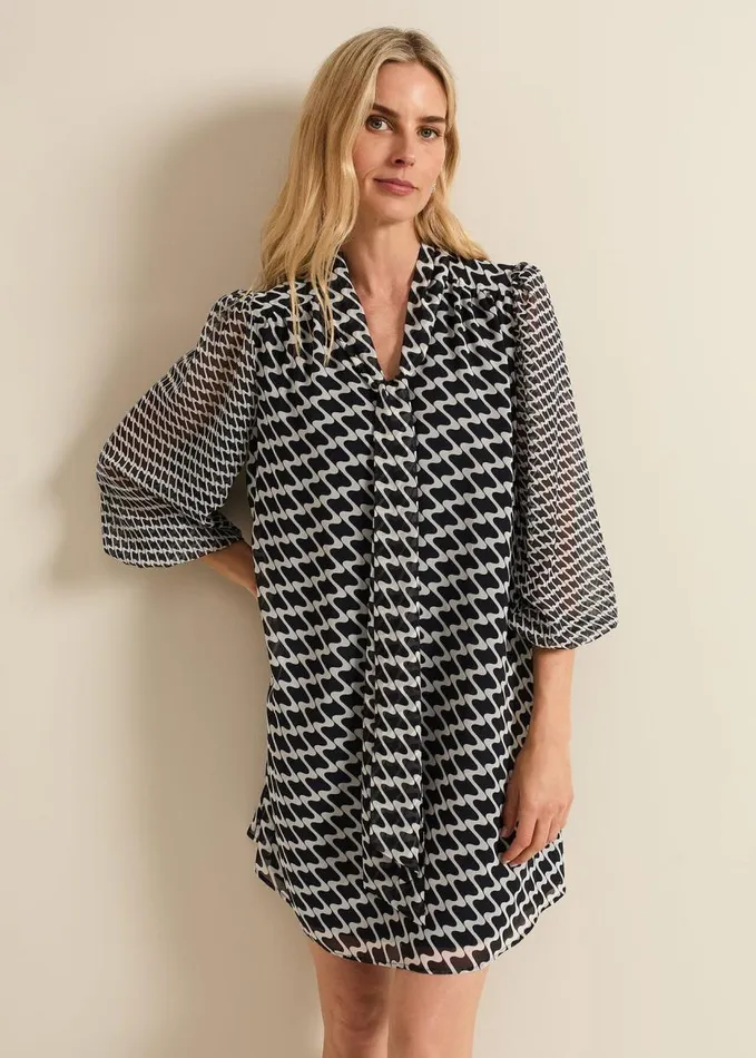 Phase Eight Suki Navy Geo Tunic Mini Dress Navy Women Dresses